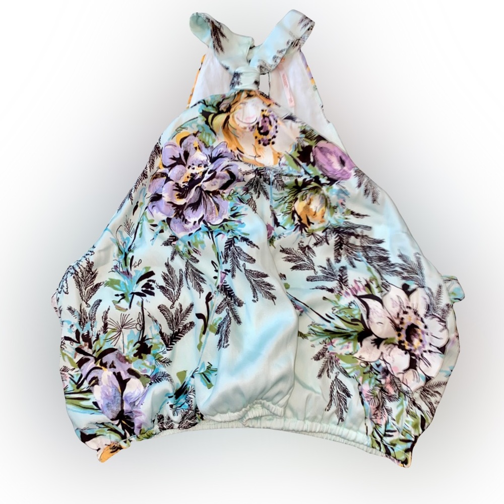 NWOT FREE PEOPLE FLORAL FRONT TIE TANK TOP // SIZE XS🩵